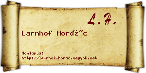 Larnhof Horác névjegykártya